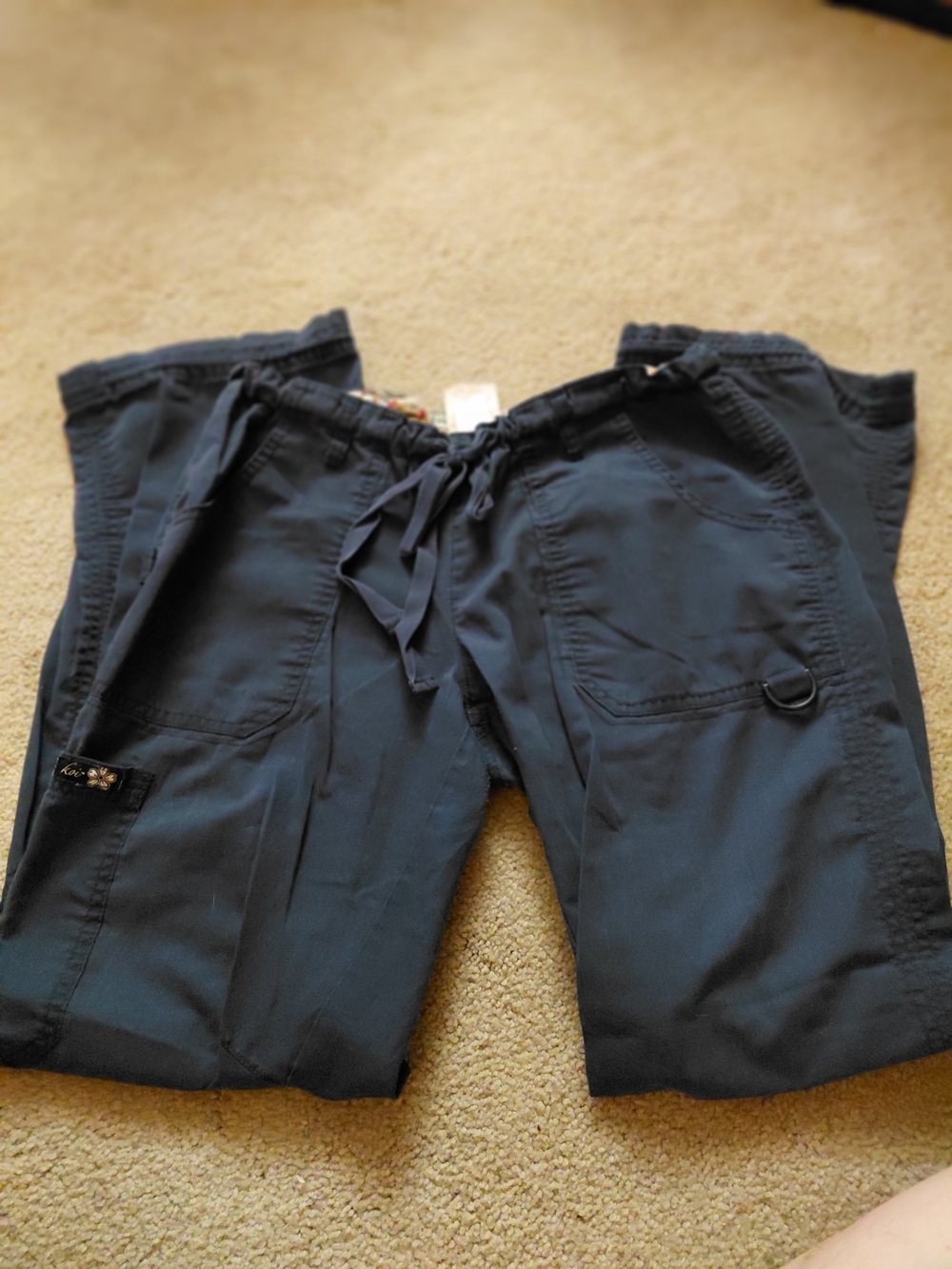 Navy Drawstring Utility Scrub Pants